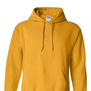 Gildan Adult Hooded Sweatshirt Hoodie. Color: Gold